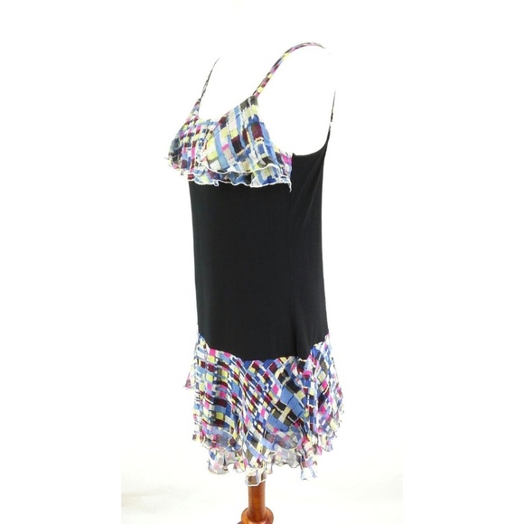 Kensie Tiered Dress Sz L Color Block - Picture 1 of 7